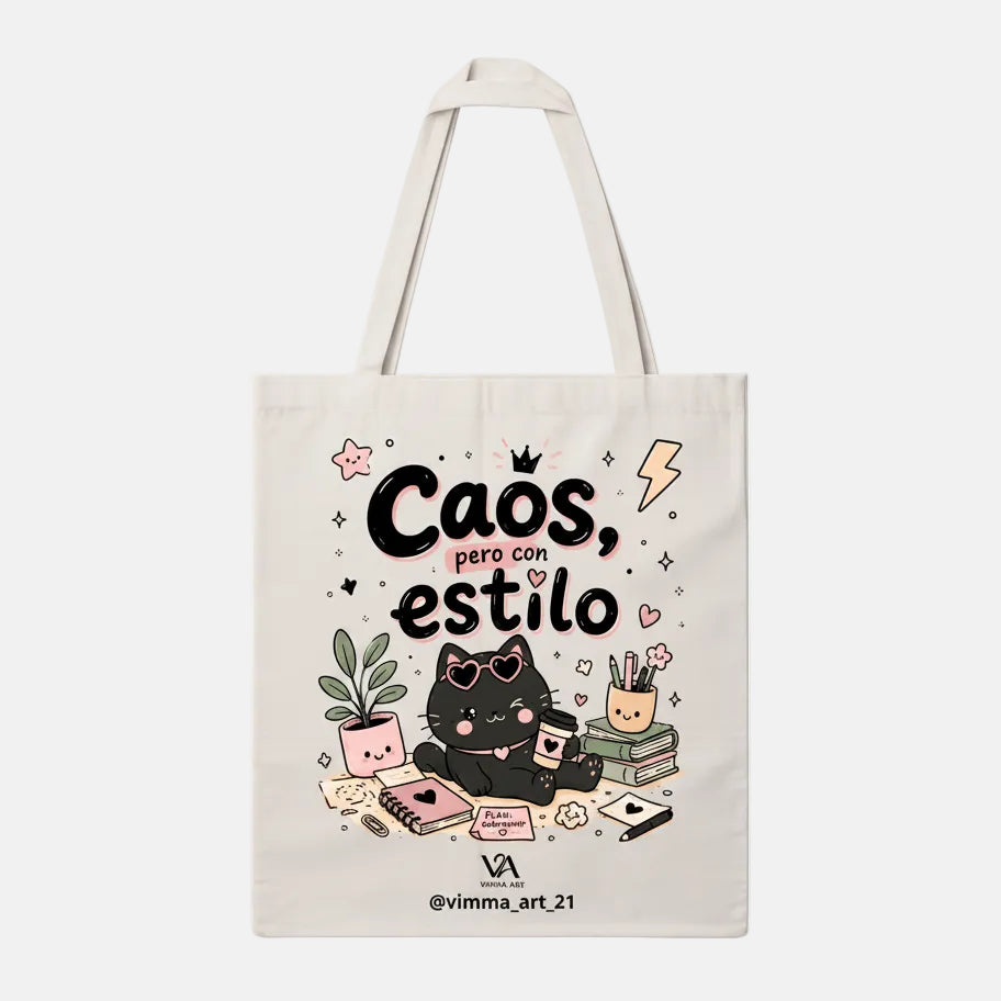 Bolsa Tote Bag "Caos pero con Estilo"