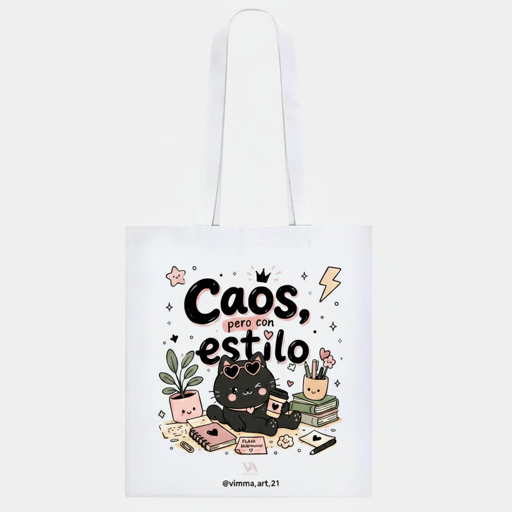 Bolsa Tote Bag "Caos pero con Estilo"
