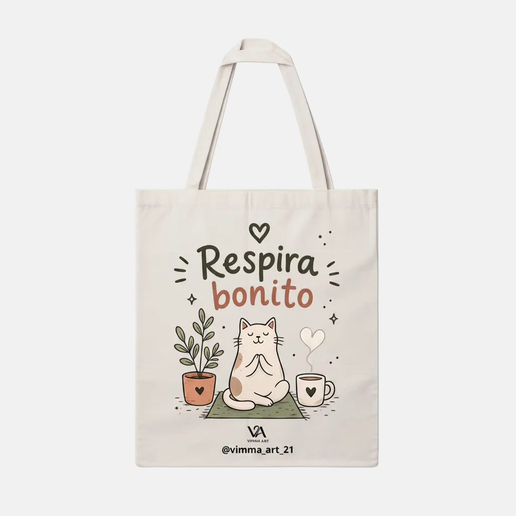 Bolsa Tote Bag "Respira Bonito"