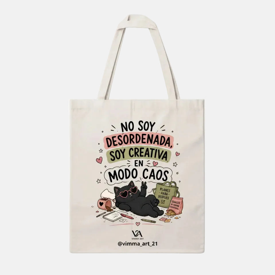 Bolsa Tote Bag "Creativa en Modo Caos"